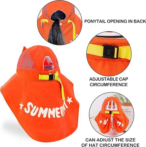 Bienvenu Kids UPF 50+ قبعة شمس مع غطاء للرقبة، قبعة دلو للشاطئ في الهواء الطلق، قبعة صيفية للحماية من الشمس للفتيات والأولاد in Kuwait