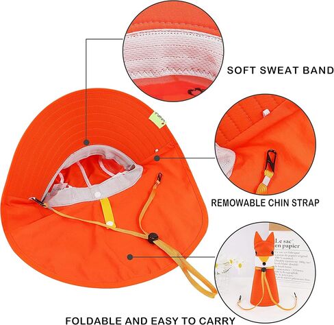 Bienvenu Kids UPF 50+ قبعة شمس مع غطاء للرقبة، قبعة دلو للشاطئ في الهواء الطلق، قبعة صيفية للحماية من الشمس للفتيات والأولاد in Kuwait