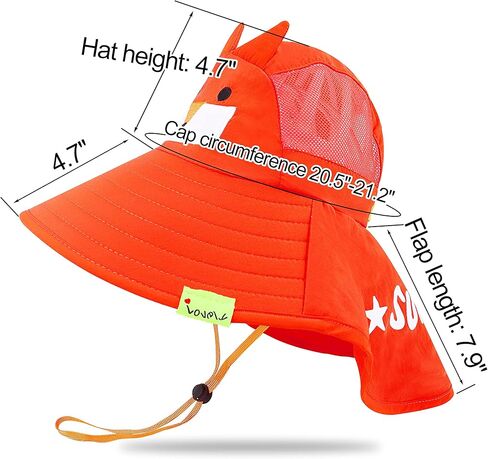 Bienvenu Kids UPF 50+ قبعة شمس مع غطاء للرقبة، قبعة دلو للشاطئ في الهواء الطلق، قبعة صيفية للحماية من الشمس للفتيات والأولاد in Kuwait