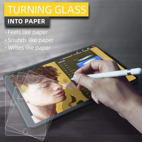 Tukellen Like Paper Screen Protector for iPad pro 12.9 Inch(2015/2017 Model, 1st/2nd Gen),Drawing Writing Like Paper, Anti Glare Scratch Resistant Matte PET Film,Compatible with apple pencil (2 Pack) in Saudi Arabia