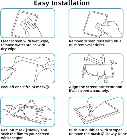 Tukellen Like Paper Screen Protector for iPad pro 12.9 Inch(2015/2017 Model, 1st/2nd Gen),Drawing Writing Like Paper, Anti Glare Scratch Resistant Matte PET Film,Compatible with apple pencil (2 Pack) in Saudi Arabia