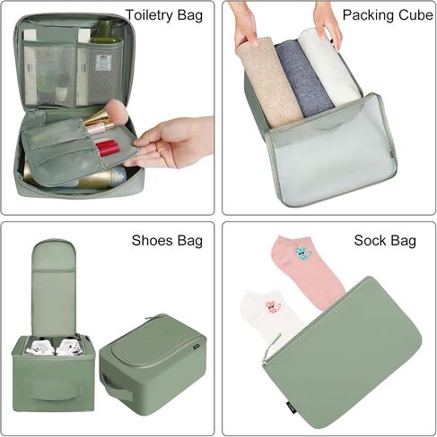 BAGAIL 8 Set Packing Cubes Luggage Packing Organizers and 3Bagail Ultralight Zipper Pouch in Saudi Arabia