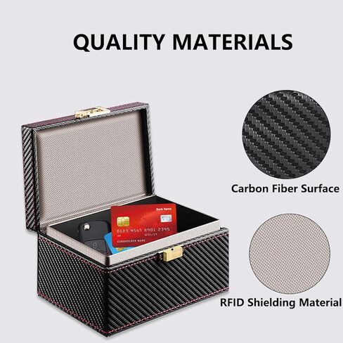 حافظة إشارة مفتاح السيارة ThreeH مضادة للسرقة بطاقة تمرير من ألياف الكربون صندوق فاراداي حجم كبير للهواتف المحمولة المتعددة ومفاتيح فوب in Kuwait