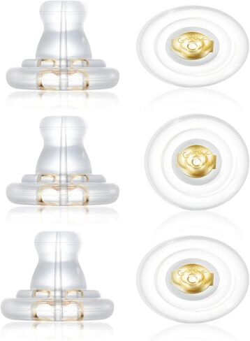 Earring Backs,18K Gold Silicone Earring Backs Replacements,Locking Secure Earring Backs for Studs/Droopy Ears,No-Irritate Hypoallergenice Soft Clear Earring Backs for Adults in Saudi Arabia