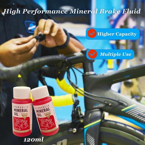 ROWYOU Brake Bleed Kit, Bicycle Bleeder Hydraulic Disc Brake Bleed Kit Tool Brake Bleed Kit for Shimano, TEKTRO Hydraulic Disc Brakes, Including High Performance Mineral Brake Fluid (120ml). in Saudi Arabia