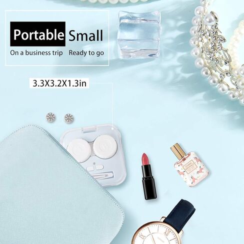 ofone Contact Lens Cleaner, Portable Contact Lens Cleaner Case with Charging Cable Fast Vibration Contact Lens Cleaning Machine for Travel (Blue) in Kuwait