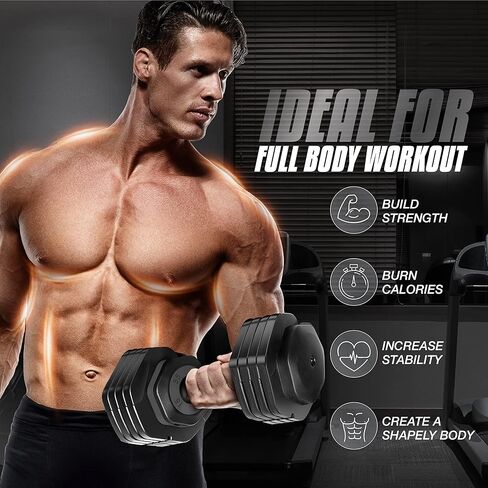 Yes4All 25/55LB أوزان دمبل فردية/زوجية قابلة للتعديل، 5 في 1 أوزان مجانية مع مقبض قرص ثانٍ لمستويات مختلفة من التمارين in Kuwait