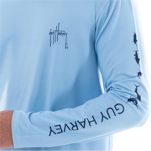 Guy Harvey Men's Long Sleeve UPF 50+ Sun Protection Performance Hoodie With Gaiter in Saudi Arabia