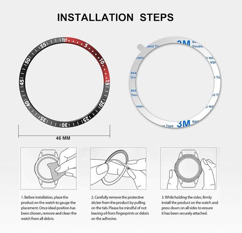 حلقة إطار ساعة Galaxy Watch المتوافقة من BaiHui مقاس 46 مم / حلقة إطار Galaxy Gear S3 Frontier وحلقة كلاسيكية، غطاء حماية حلقة إطار معدني من الألومنيوم لإكسسوار ساعة Galaxy (ألومنيوم-04) in Kuwait