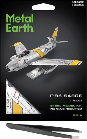 Fascinations Metal Earth F-86 Sabre Aircraft 3D Metal Model Kit Bundle with Tweezers in Saudi Arabia