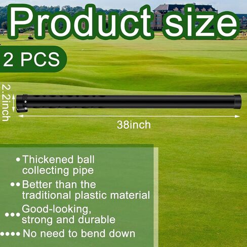 Leyndo 2 Pcs Golf Ball Retriever, 38 Inch Golf Ball Shagger Grabber, Aluminium Golf Ball Picker Upper Tube, Holds 22 Balls Golf Ball Collector, Golf Pickup Grab Tool and Golf Gift for Men Women in Saudi Arabia