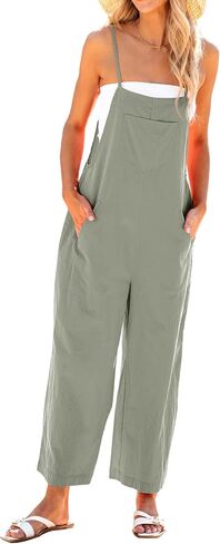 luvamia Overalls for Women Loose Fit Cotton Baggy Wide Leg Jumpsuits Casual Bib Palazzo Long Rompers Overall Vacation in Saudi Arabia