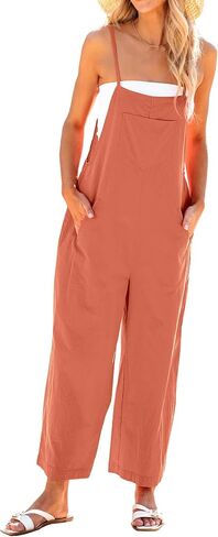luvamia Overalls for Women Loose Fit Cotton Baggy Wide Leg Jumpsuits Casual Bib Palazzo Long Rompers Overall Vacation in Saudi Arabia