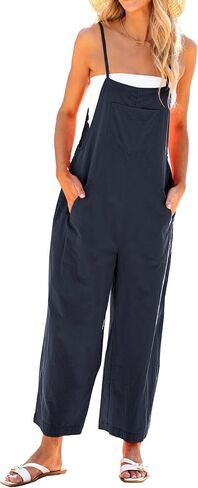 luvamia Overalls for Women Loose Fit Cotton Baggy Wide Leg Jumpsuits Casual Bib Palazzo Long Rompers Overall Vacation in Saudi Arabia