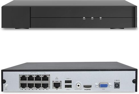 Vonnision 4K PoE Network Video Recorder NVR, 8 Port H.265 NVR Support 4K/2K/8MP/5MP/3MP/1080P PoE Camera, Remote Access, Motion Alarm, 24/7 Recording, Smart Playback, No Hard Disk Drive in Saudi Arabia