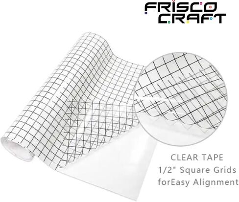 Frisco Craft Transfer Tape – Gray Alignment Grid Clear for Vinyl Shimmer Adhesive Vinyl, Strong Tack Cricut, Signs Stickers Decals Walls Doors (12 x 30) in Saudi Arabia