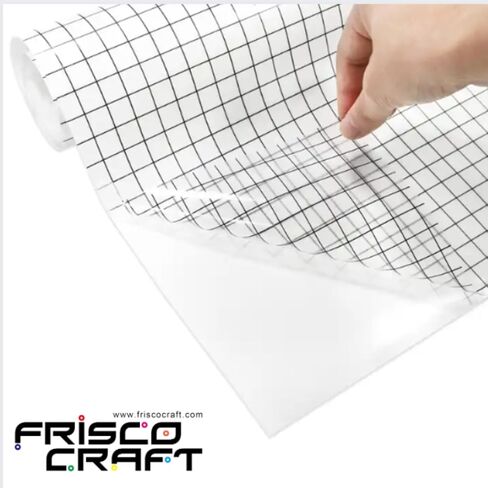 Frisco Craft Transfer Tape – Gray Alignment Grid Clear for Vinyl Shimmer Adhesive Vinyl, Strong Tack Cricut, Signs Stickers Decals Walls Doors (12 x 30) in Saudi Arabia