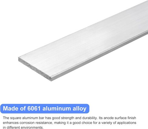 uxcell Square Aluminum Flat Bar, 2pcs 3/16" Thickness 2" Width 12" Length Square Aluminum Bar 6061 Aluminum Flat Plate, 5 x 50 x 305mm T6511 Solid New Mill Stock in Kuwait