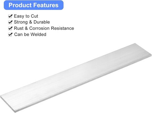 uxcell Square Aluminum Flat Bar, 2pcs 3/16" Thickness 2" Width 12" Length Square Aluminum Bar 6061 Aluminum Flat Plate, 5 x 50 x 305mm T6511 Solid New Mill Stock in Kuwait