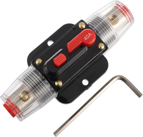 EPLZON 50A Circuit Breaker Switch 50 AMP Fuse Inline Holder 12V to 48V DC Manual Reset Button for Car Audio Sound Amplifier System RV Home Marine Boat Truck in Saudi Arabia