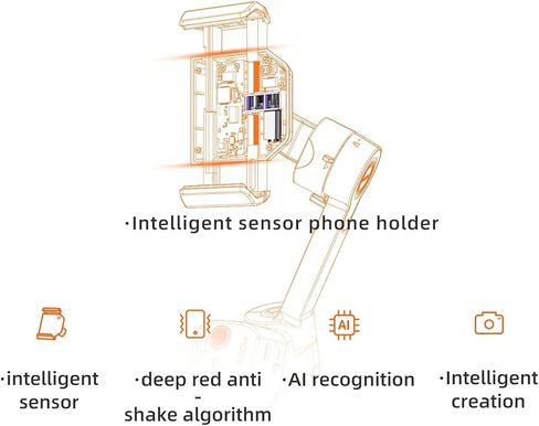 MOZA Mini MX 2 Smart Handheld Gimbal Has Intelligent Sensing, Anti-Shake, Sports Mode and Face Tracking Functions Support Native Camera Mini MX2 in Kuwait