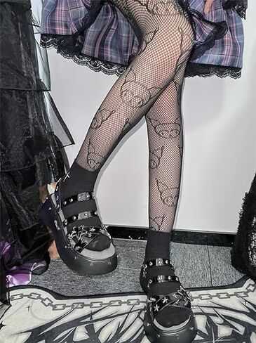 CKSEKD Women's Patterned Tights Fishnet Floral Stockings Pantyhose Stockings Leggings Wearing tockings(Black) in Saudi Arabia