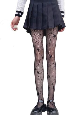 CKSEKD Women's Patterned Tights Fishnet Floral Stockings Pantyhose Stockings Leggings Wearing tockings(Black) in Saudi Arabia