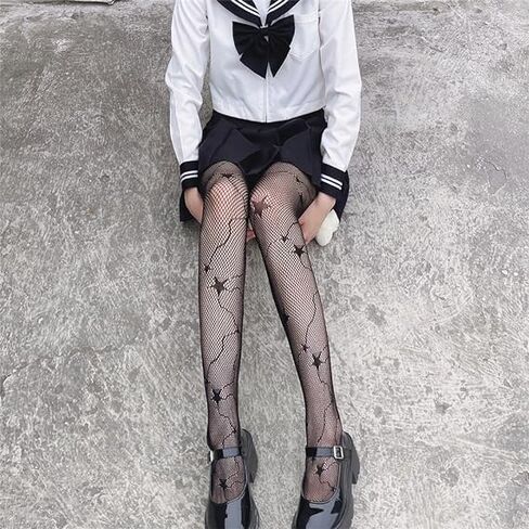 CKSEKD Women's Patterned Tights Fishnet Floral Stockings Pantyhose Stockings Leggings Wearing tockings(Black) in Saudi Arabia