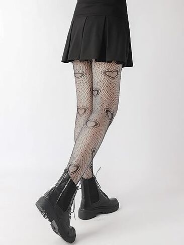 CKSEKD Women's Patterned Tights Fishnet Floral Stockings Pantyhose Stockings Leggings Wearing tockings(Black) in Saudi Arabia