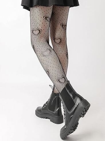 CKSEKD Women's Patterned Tights Fishnet Floral Stockings Pantyhose Stockings Leggings Wearing tockings(Black) in Saudi Arabia