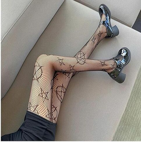 CKSEKD Women's Patterned Tights Fishnet Floral Stockings Pantyhose Stockings Leggings Wearing tockings(Black) in Saudi Arabia