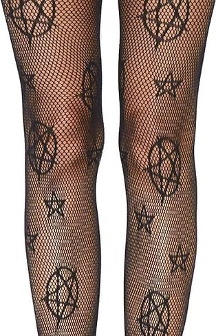CKSEKD Women's Patterned Tights Fishnet Floral Stockings Pantyhose Stockings Leggings Wearing tockings(Black) in Saudi Arabia
