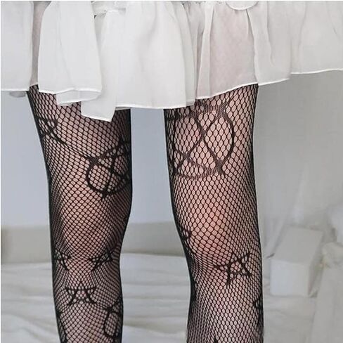 CKSEKD Women's Patterned Tights Fishnet Floral Stockings Pantyhose Stockings Leggings Wearing tockings(Black) in Saudi Arabia