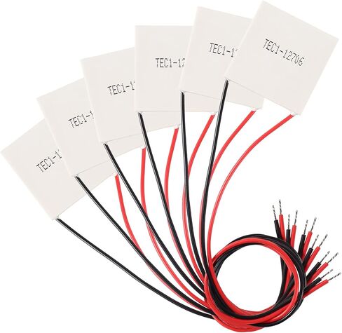 6Pcs TEC1-12703 Heatsink 12V 12A 29.7W Thermoelectric Cooler 40mm x 40mm Cooling Peltier Plate Module for Semiconductor Thermoelectric Heatsink Generation in Saudi Arabia