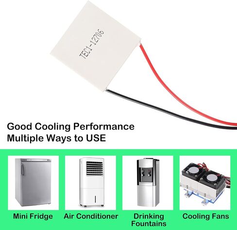 6Pcs TEC1-12703 Heatsink 12V 12A 29.7W Thermoelectric Cooler 40mm x 40mm Cooling Peltier Plate Module for Semiconductor Thermoelectric Heatsink Generation in Saudi Arabia