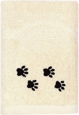 DAN RIVER 100% Cotton Dog Bath Towel Ultra Soft 450 GSM Super Absorbent Quick Drying Paw Embroidered Pattern and Lint-Free Cat, Puppy & Pet Grooming Towel | 20x40 inches |Teal in Saudi Arabia