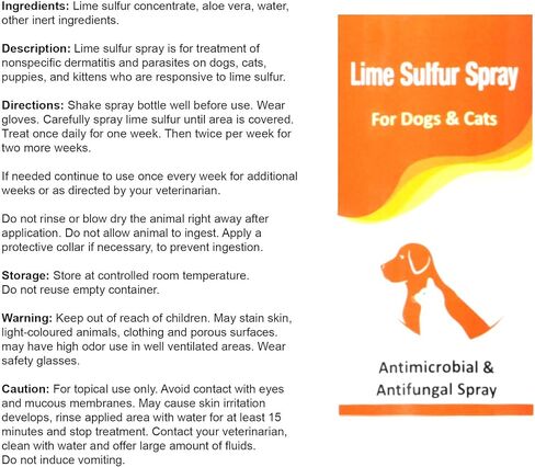 Classic's Lime Sulfur Spray Pet Care for Dry and Itchy Skin - Spotcare and Safe Solution for Dog, Cat, Puppy, Kitten, Horse (12 oz) in Saudi Arabia