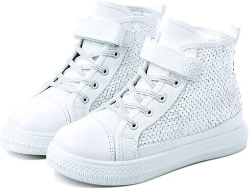 Sneakers for Girls, Kids Cute Fashion High Top Casual Canvas Sequin Shoes in Kuwait