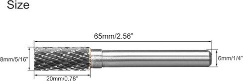 FX0818M06, 8mm Diameter Tungsten Carbide Rotary Files, 1/4" Shank, Double Cut Tree Shape Radius End Rotary Burrs Tool, for Wood Carving, Welding, Metal Carving Polishing, 2Pcs in Saudi Arabia