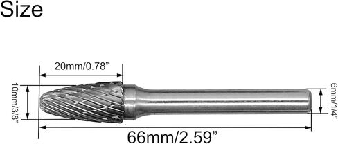FX0818M06, 8mm Diameter Tungsten Carbide Rotary Files, 1/4" Shank, Double Cut Tree Shape Radius End Rotary Burrs Tool, for Wood Carving, Welding, Metal Carving Polishing, 2Pcs in Saudi Arabia