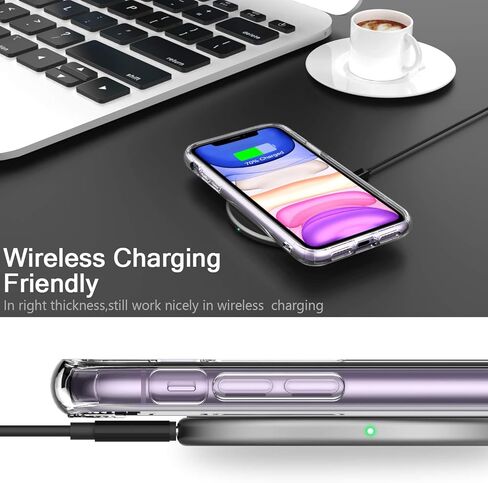 bicol for iPhone 11 Case with Screen Protector and Camera Lens Protector - Fashionable Flower Floral Designs for Women Girls - Shockproof Acrylic Clear Phone Cover 6.1" - Blooming Flowers in Kuwait