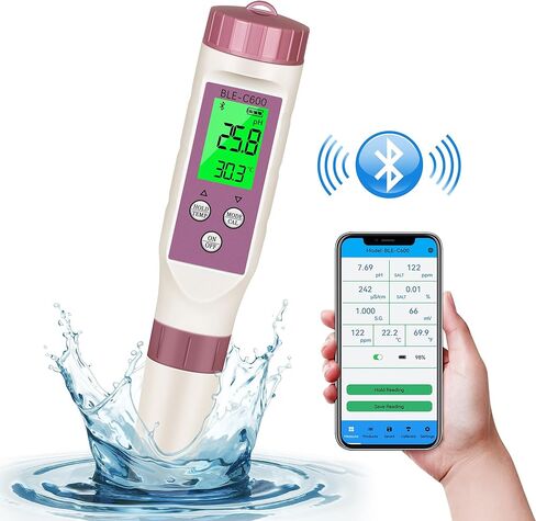 PH Meter 7-in-1 Tds Meter/Salinity Tester/pH Meter/EC Meter/Orp Meter/S.G Meter/Temp ph Tester Digital,PH Meter for Water 0.01pH Accuracy,Tds Meter with ATC. in Saudi Arabia