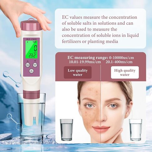 PH Meter 7-in-1 Tds Meter/Salinity Tester/pH Meter/EC Meter/Orp Meter/S.G Meter/Temp ph Tester Digital,PH Meter for Water 0.01pH Accuracy,Tds Meter with ATC. in Saudi Arabia