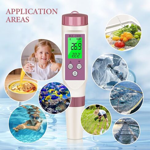 PH Meter 7-in-1 Tds Meter/Salinity Tester/pH Meter/EC Meter/Orp Meter/S.G Meter/Temp ph Tester Digital,PH Meter for Water 0.01pH Accuracy,Tds Meter with ATC. in Saudi Arabia