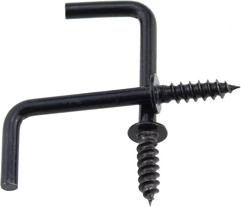 RLECS 50PCS Right Angle Medallion Hook 7/8 Inch Black L Shape Right Angle Hook Self Tapping Screw Curved Hook Ceiling Hook Length 33MM/1.3Inch for Wooden Panel Wooden Box Wall and Ceiling in Saudi Arabia