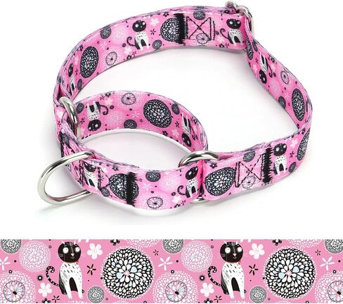 Martingale Dog Collars - Flower Multicolor Cute Patterns, Adjustable Nylon Training Dog Collar Suitable for Boy and Girl Dogs Medium Large Dogs (L, White2) in Saudi Arabia