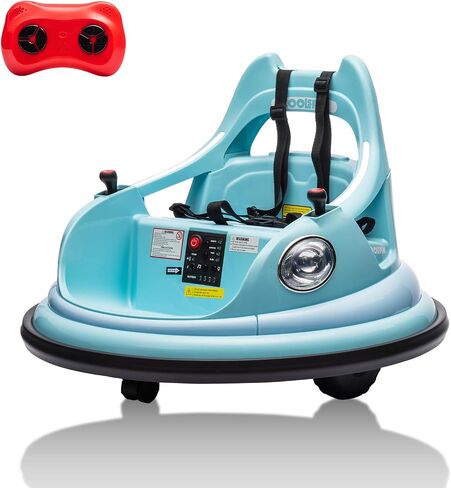 12V Ride on Bumper Car for Toddler & Kids, 2-Speed, Baby Electric Bumping Toy Gifts W/Parent Remote Control, Bluetooth, 360°Spin, 5 Lighting Mode, Bumping Car with Music,DIY Stickers, Red in Saudi Arabia