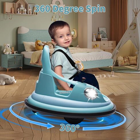 12V Ride on Bumper Car for Toddler & Kids, 2-Speed, Baby Electric Bumping Toy Gifts W/Parent Remote Control, Bluetooth, 360°Spin, 5 Lighting Mode, Bumping Car with Music,DIY Stickers, Red in Saudi Arabia