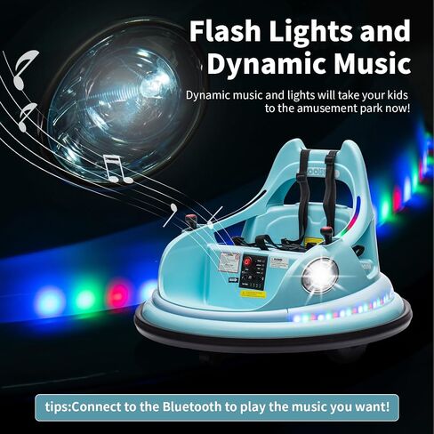 12V Ride on Bumper Car for Toddler & Kids, 2-Speed, Baby Electric Bumping Toy Gifts W/Parent Remote Control, Bluetooth, 360°Spin, 5 Lighting Mode, Bumping Car with Music,DIY Stickers, Red in Saudi Arabia