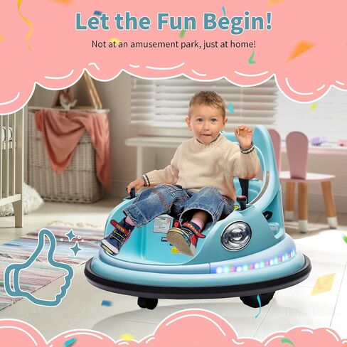 12V Ride on Bumper Car for Toddler & Kids, 2-Speed, Baby Electric Bumping Toy Gifts W/Parent Remote Control, Bluetooth, 360°Spin, 5 Lighting Mode, Bumping Car with Music,DIY Stickers, Red in Saudi Arabia